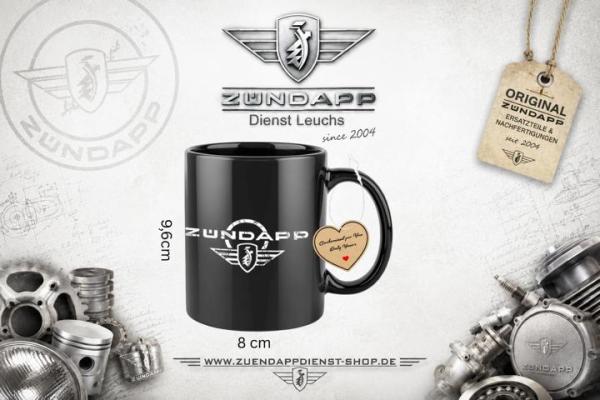 ZÜNDAPP Tasse – Schwarz Edles Design mit dem ikonischen Zündapp Emblem auf beiden Seiten